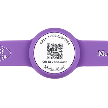 QR Code Medical ID Wristband with Location Tracker, Purple, large image number 2